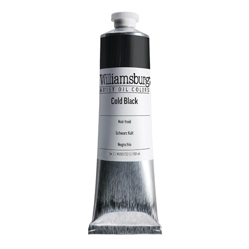 Williamsburg Artist Oil Colors by GOLDEN, Cold Black, 150 ml tube, Professional Oil Paint, Opaque - color: Cold Black, size: 5.07 Fl Oz (Pack of 1)