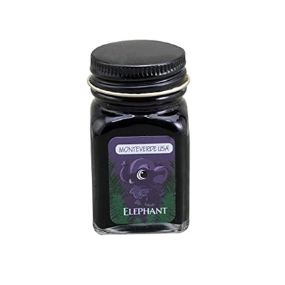 Monteverde Jungle Fountain Pen Ink, 30ml, Elephant (Dark Blue) | Animal-inspired fountain pen ink with bold color, smooth flow, and creative writing personality. - color: Elephant (Dark Blue)