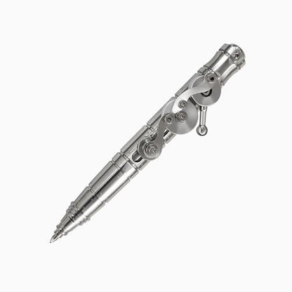 Dr. Metalleung Bolt Action Pen: Pocket EDC Retractable Ballpoint Pen, Refillable, Heavy Duty Stainless Steel Pen - Design for Smooth Office Writing & Gifts - style: Mechanical gear pen