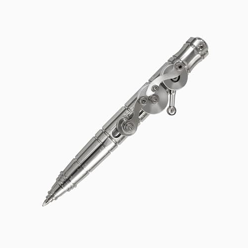 Dr. Metalleung Bolt Action Pen: Pocket EDC Retractable Ballpoint Pen, Refillable, Heavy Duty Stainless Steel Pen - Design for Smooth Office Writing & Gifts - style: Mechanical gear pen