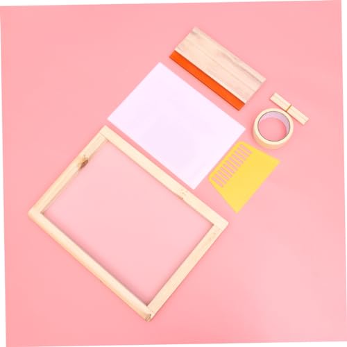NUOBESTY 19-Piece DIY Screen Printing Kit for Beginners Silk Screen Frames Squeegees Inkjet Transparency Film Mask Tape Essential Printing Supplies for Crafting and Art Projects