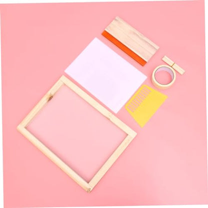 NUOBESTY 19-Piece DIY Screen Printing Kit for Beginners Silk Screen Frames Squeegees Inkjet Transparency Film Mask Tape Essential Printing Supplies for Crafting and Art Projects