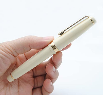 JINHAO 82 Fountain Pen with Gold Clip (F Nib 0.5mm, Ivory White) - color: Ivory White