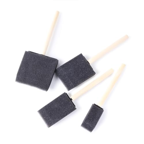 Twenty Pcs Sponge Paint Brush Set Assorted Sizes Wood Handle Foam Brushes for Painting Staining Varnish Craft - size: 5cm diameter