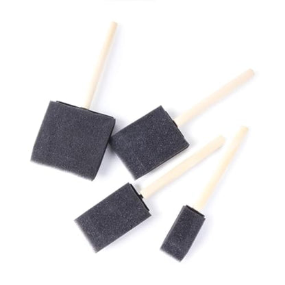 Twenty Pcs Sponge Paint Brush Set Assorted Sizes Wood Handle Foam Brushes for Painting Staining Varnish Craft - size: 5cm diameter
