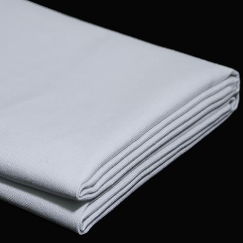Canvas Fabric, 60" Wide Medium Weight 8 oz Duck Fabric for Quilting, Sewing, Crafts, Painting, Drop Cloths (White) - color: White, size: 60''x80''