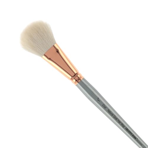 Creative Mark Goat Hair Mop Brush - 1" Oval, Natural Goat Hair for Watercolor, Oil, Acrylic & Makeup Blending – Ultra‑Soft White Hair – Short‑Handle, High‑Absorbency Artist Mop - color: White, size: 1"