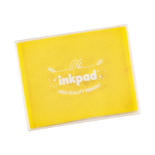 1Pc Oil Based Inks Pad Washable Craft Inks Mat Stamp Assorted Color for Journaling Scrapbooking Traditional Color Stamp - color: lemon yellow