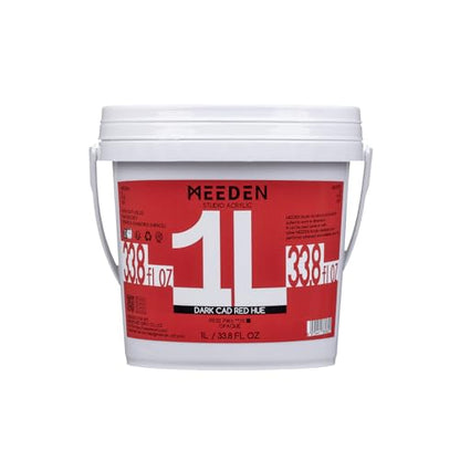 MEEDEN Dark Cad Red Acrylic Paint: 1 L /33.8 oz Heavy Body Gloss Non-Toxic - Thick Art Paints for Canvas Crafts - color: Dark Cad Red Hue - 1L