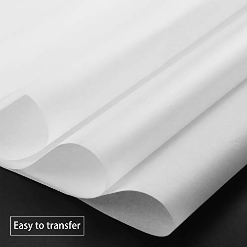 100 Pcs Carbon Transfer Paper with 5 Pcs Embossing Styluses Tools 11.7 X 8.3 Inch Copy Paper for Tracing Pattern on Wood Paper Canvas Cloth (White) - color: White