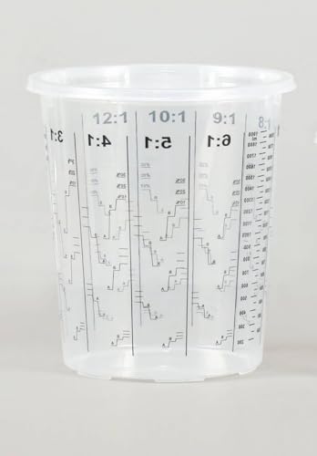 Plastic Paint Mixing and measuring Cup (1,900 mL) (Box of 25) Best for measuring liquids - size: 1,900 mL