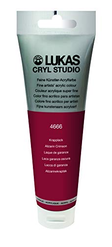 Lukas CRYL Studio Artist Acrylic Paint, Alizarin Crimson, 125 ml Tube - High Pigment Acrylic Paints for Canvas Painting, Large Scale Works - Medium-Viscosity, Water-Mixable, Fast Drying - color: Alizarin Crimson, size: 4.23 Fl Oz (Pack of 1)