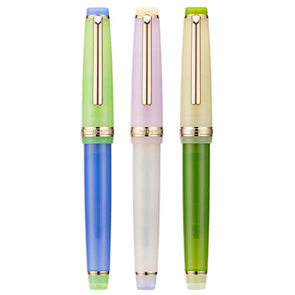 3 Jinhao 82 Fountain Pen Transparent Mixed Morandi Color Acrylic Medium Point Gold Trim with Converter Set - color: Mixed Morandi Gold Trim, style: Medium Nib