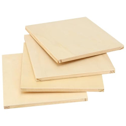 MANCHAP 20 Pack 6 x 6 Inch Square Wooden Canvas Boards, Unfinished Wood Panels, Blank Cradled Panel for Painting Crafts