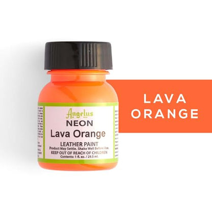 Angelus Neon Leather Paint, 1 oz., Lava Orange - color: Lava Orange