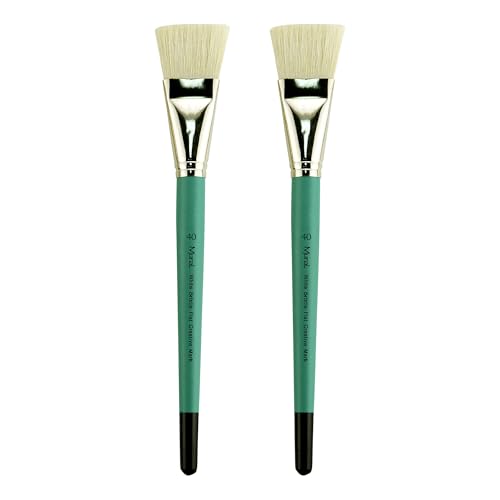 Creative Mark Art Supplies Large Mural Natural Hog Bristle Paint Brush - Flat #40-2 Pack - Artist Supplies for Acrylics, Watercolors, and Oils - Durable, Resilient, Seamless Ferrules - color: Flat, size: 40 - 2 Pack