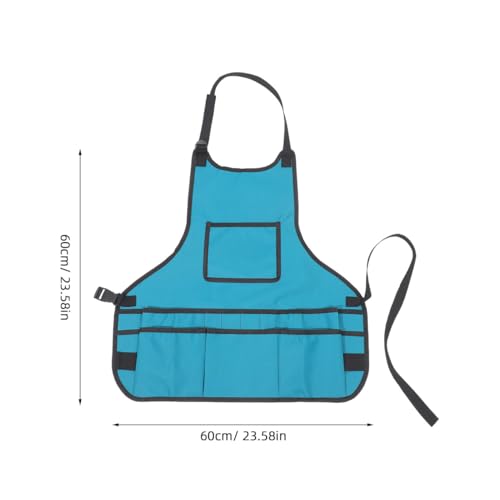 ORFOFE Gardening Apron with Multi-pocket Tool Storage Sleeveless Work Apron for Men and Women Sky-blue Artist and Garden Toolkit Protector for Clean Clothes