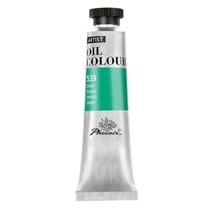 PHOENIX Emerald Oil Paint - 40ml / 1.35 Fl oz. Single Tube - Artist Quality Oil Based Paint for Professionals - color: Emerald