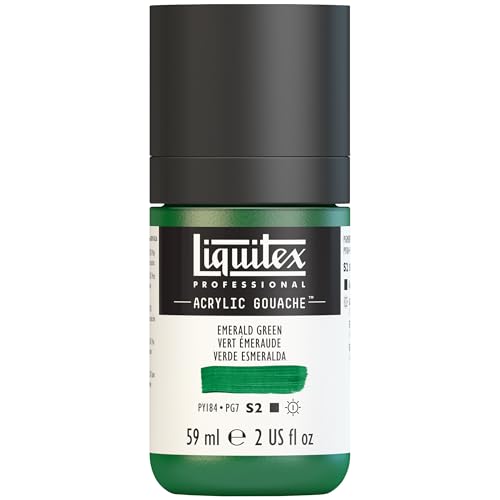 Liquitex Professional Acrylic Gouache, 2-oz (59ml) Bottle, Emerald Green - color: Emerald Green