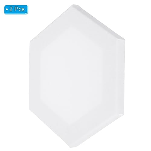 PATIKIL Paint Canvases for Painting, 2 Pack 12x10 Inch Hexagon Wood Frame Stretched Blank Art Canvas Board Panels for Acrylic, Oil, Tempera Painting, White - size: 12x10 Inch