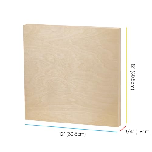 MEEDEN Unfinished Wood Canvas Board: 3/4” Deep 12x12” Wooden Canvas Panel Pack of 4 - Blank Cradled Wood Art Board for Painting - size: 12"x12"- 4 Pack