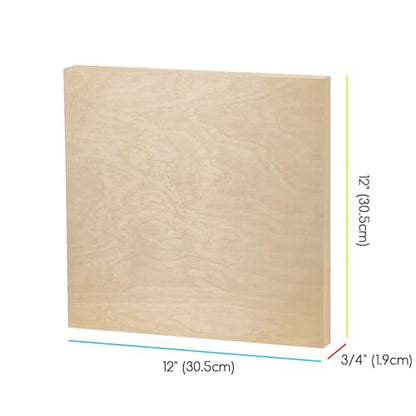 MEEDEN Unfinished Wood Canvas Board: 3/4” Deep 12x12” Wooden Canvas Panel Pack of 4 - Blank Cradled Wood Art Board for Painting - size: 12"x12"- 4 Pack