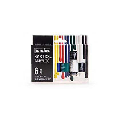 Liquitex BASICS Acrylic Paint Set, 6 x 22ml (0.74-oz) Tube Paint Set, Primary - style: Primary 6 x 22ml (0.74oz)