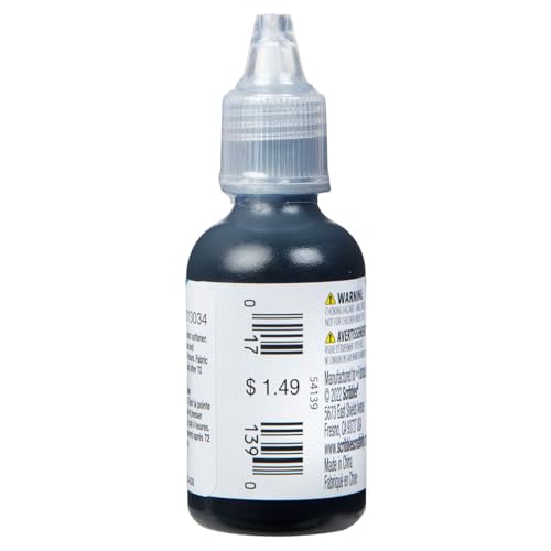 Scribbles 1oz 3D Fabric Paint, Shiny Black - color: Black, size: 1 Fl Oz (Pack of 1)