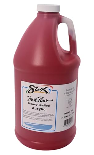 Sax Heavy Body Acrylic Paint for School and Arts and Crafts Use, Bright Red, 1/2 Gallon