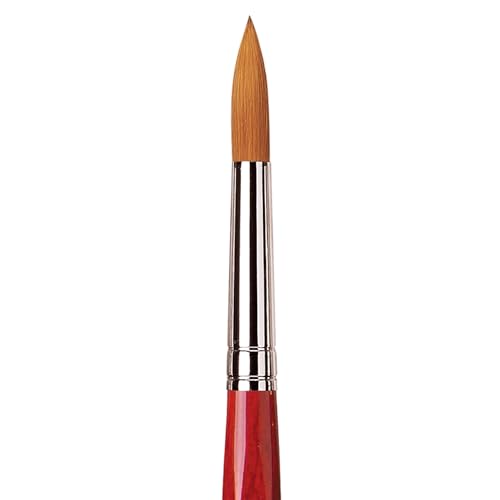 da Vinci Watercolor Series 5580 CosmoTop Spin Paint Brush, Round Synthetic with Red Handle, Size 12 (5580-12) - size: Size 12, style: Round