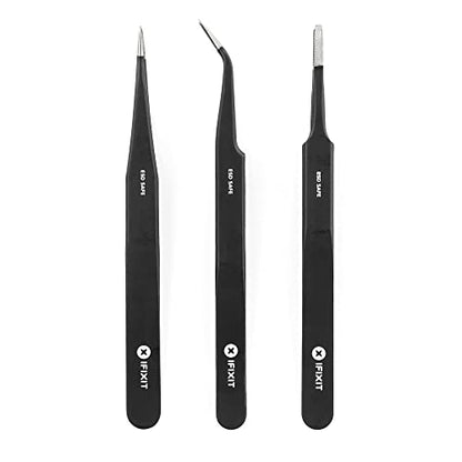 iFixit Precision Tweezers Set - Extra Fine, Angled, Blunt Tips