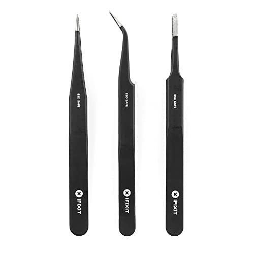 iFixit Precision Tweezers Set - Extra Fine, Angled, Blunt Tips