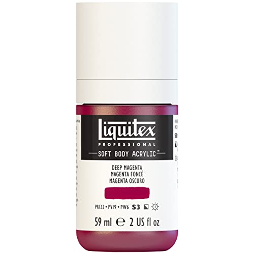 Liquitex Professional Soft Body Acrylic Paint, 59ml (2-oz) Bottle, Deep Magenta - color: Deep Magenta, style: 2-oz Bottle