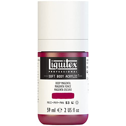 Liquitex Professional Soft Body Acrylic Paint, 59ml (2-oz) Bottle, Deep Magenta - color: Deep Magenta, style: 2-oz Bottle