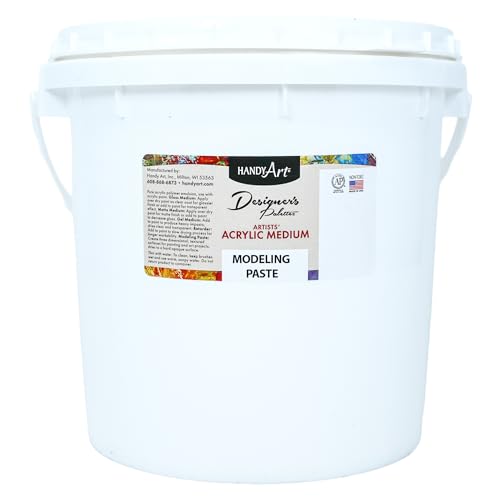 Handy Art Modeling Paste, 128 oz, Opaque White Finish, 3D Texture & Impasto | Creates Sculptural Texture & Impasto Effects, Artist Quality Medium Dries Hard, Sandable, Safe & AP Non-Toxic, Made in USA - color: Modeling Paste, size: Gallon