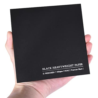 4.9x4.9 Inches Black Paper Sketchbook,30Sheets (180gsm /110lb) Premium Heavyweight Paper Sketchbook,Art Sketch Book for Pencil, Pastel, Gel Pen, Charcoal, Metallic Marker - color: 1-4.9x4.9 inch-180gsm-blcak paper