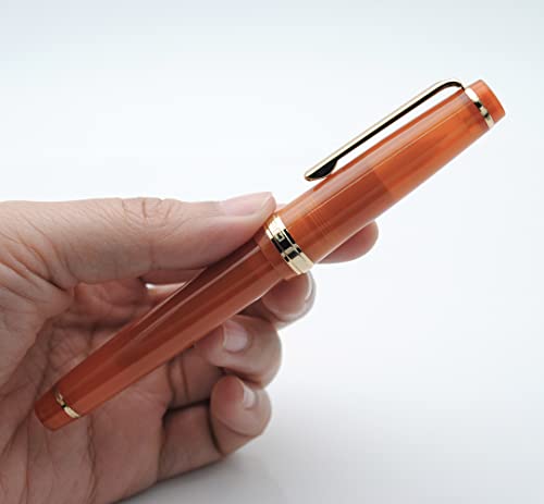 JINHAO 82 Fountain Pen with Gold Clip (F Nib 0.5mm, Transparent Brown) - color: Transparent Brown