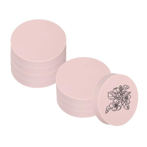 PATIKIL 8Pcs 2" Rubber Carving Blocks, Soft Linoleum Art Carving Block Round Crafts Stamp Making for Printmaking Stamps Carving Supplies, Pink - color: Pink