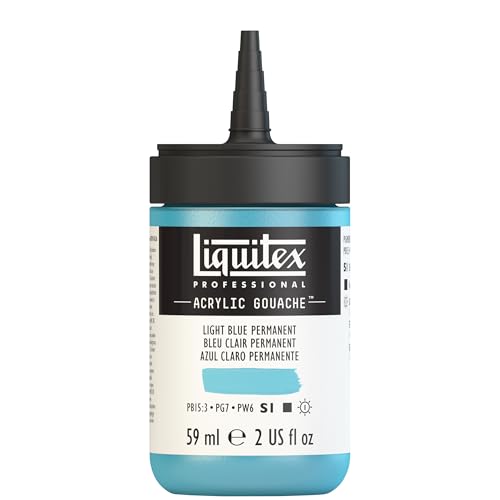 Liquitex Professional Acrylic Gouache, 2-oz (59ml) Bottle, Light Blue Permanent - color: Light Blue Permanent
