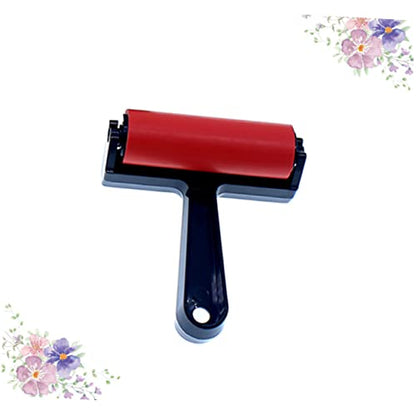 Gogogmee Artist Rubber Roller Paint Brush for Ink and Painting 10cm Long Soft Red Sponge Brush for Scrapbooking Drawing and Wall Art - size: 13*11.5cm