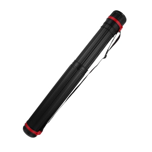 Veemoon Thickened Telescopic Drawing Tube Extendable Poster Tube Shoulder Storage Tube Black Collapsible Mailing Tube, Black, 45.2X6.5CM, Casual