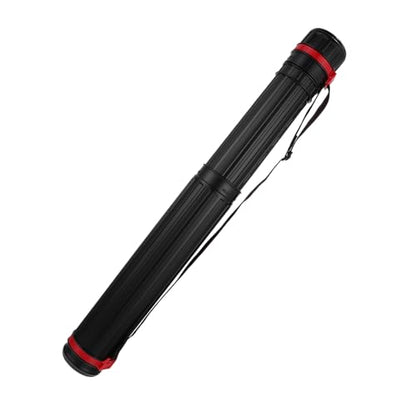 Veemoon Thickened Telescopic Drawing Tube Extendable Poster Tube Shoulder Storage Tube Black Collapsible Mailing Tube, Black, 45.2X6.5CM, Casual