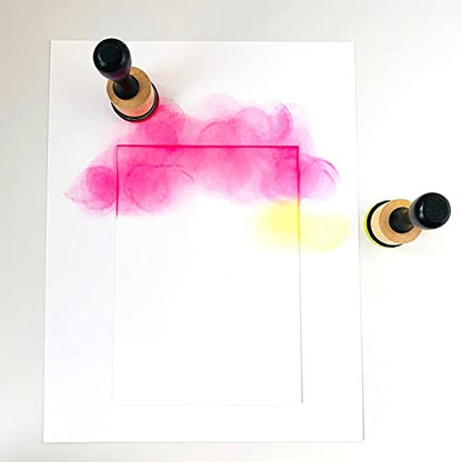 Ink Paints Mixing Blending Tool Mini Round Foam Refills, for Scrapbooking Craft, Control of Ink Placement, No More Inky Fingers Ink Blending Tool with Spare Pads for Rubber Stamping & Scrapbooking - color: 1 Handle+12 Foam Refills