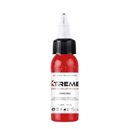 Xtreme Tattoo Ink, Versatile Medium Viscosity for Precision Tattooing, Rich Hue, Quick Healing, Acrylic-Free, Water Based and Premium Quality - Ready-to-Use Tattoo Ink (Daruma, 1 oz) - color: Daruma, size: 1 oz