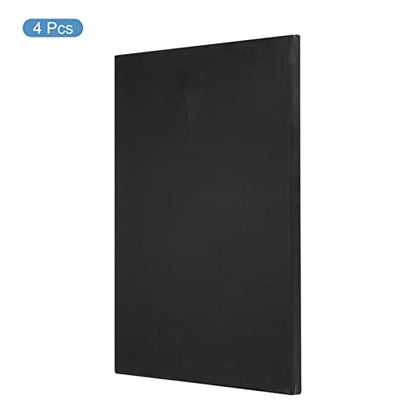 PATIKIL Paint Canvases Panel for Painting, 4 Pack 12x16 Inch Rectangle Wood Frame Stretched Blank Art Board Panels for Acrylic, Oil, Tempera Painting, Black - size: 12x16 Inch