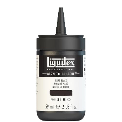 Liquitex Professional Acrylic Gouache, 2-oz (59ml) Bottle, Mars Black - color: Mars Black