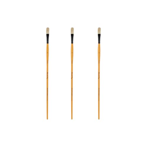 Creative Mark Mimik Hog Professional Synthetic Hog Bristle Paint Brush - Versatile Alternative to Natural Hog Hair Paint Brushes for Oil Painting, Acrylics, Inks, Dyes, Gauce & Watercolors - size: Filbert # 5