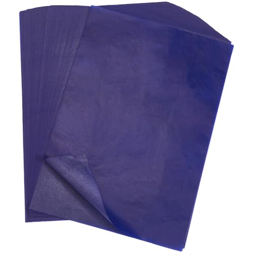 100 Sheets 11.7 x 8.3 Inch Blue Carbon Transfer Paper Transfer Drawing Paper Rectangle Graphite Crafts Tracing Blank Pages Accessories for DIY Making Woodworking Drawing Board Art Projects - color: Dark Slate Blue