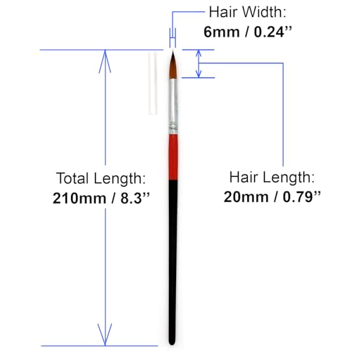 Size #6 Pointed Round Paint Brush, Pack of 16, Premium Quality Synthetic Hair for Acrylic Watercolor Oil Gouache Painting by Students, Professionals and Artists - size: Size #6 Pointed Round (16 PCS)