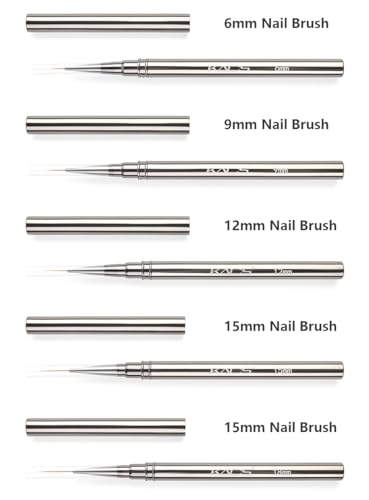 KADS 18mm Nail Liner Brush Ultra Thin Stripe Pen Fine Line Drawing Manicure | metal handle nail liner brush,ultra-fine bristles, thin line drawing for gel polish striping, floral & detail nail art design - color: 18mm (Single)